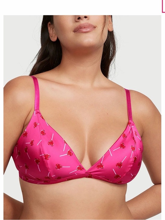 Victoria's Secret Other - Victoria's Secret Hot Pink Cherry-Print Triangle Bralette